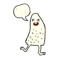 cartoon funny slime monster with speech bubble N9