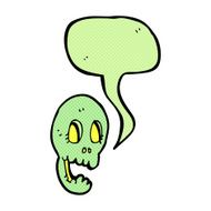 funny cartoon skull with speech bubble N11