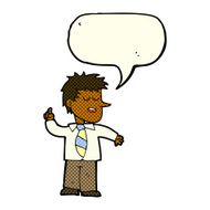 cartoon man with good idea speech bubble N10