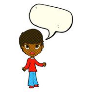 cartoon woman shrugging shoulders with speech bubble N270