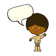 cartoon unhappy boy with speech bubble N30