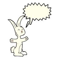 cartoon rabbit with speech bubble N48