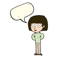 cartoon staring woman with speech bubble N27