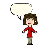 cartoon happy woman with speech bubble N133