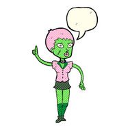 cartoon halloween girl with speech bubble N10