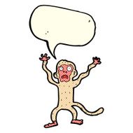 cartoon frightened monkey with speech bubble N5