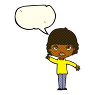 cartoon woman with idea speech bubble N129