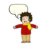 cartoon surprised man with speech bubble N68