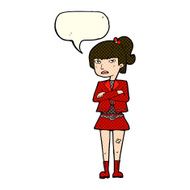 cartoon cool girl with speech bubble N13
