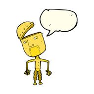 cartoon funny robot with speech bubble N40