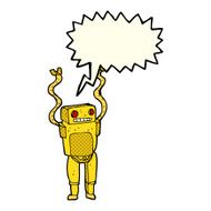 cartoon funny robot with speech bubble N41