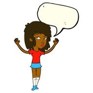 cartoon pretty girl with speech bubble N52