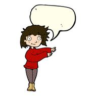 cartoon dancing woman with speech bubble N26