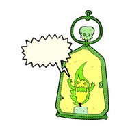 cartoon spooky lantern with speech bubble N4