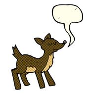 cute cartoon deer with speech bubble N6