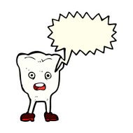 cartoon tooth with speech bubble N8