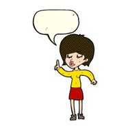 cartoon woman with idea speech bubble N131