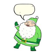 funny waving santa claus cartoon with speech bubble N11