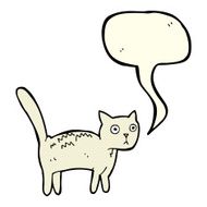 cartoon frightened cat with speech bubble N14