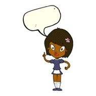 cartoon pretty maid with speech bubble N5