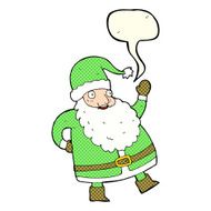 funny waving santa claus cartoon with speech bubble N12