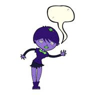 cartoon vampire girl with speech bubble N119
