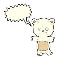 cute cartoon polar bear with speech bubble N47