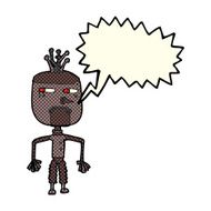 cartoon robot with speech bubble N95