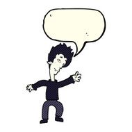 cartoon halloween vampire with speech bubble N9