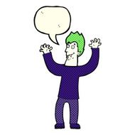 cartoon halloween vampire with speech bubble N10