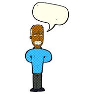 cartoon annoyed balding man with speech bubble N6