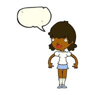 cartoon happy woman with speech bubble N134