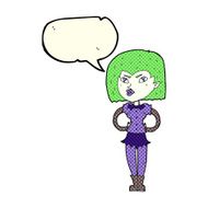 cartoon vampire girl with speech bubble N120