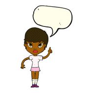 cartoon girl with idea speech bubble N11