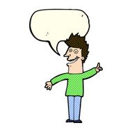 cartoon happy man with speech bubble N232