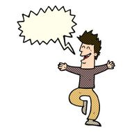 cartoon laughing man with speech bubble N10
