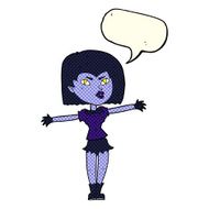 cartoon vampire girl with speech bubble N123