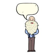 cartoon bearded old man with speech bubble N20