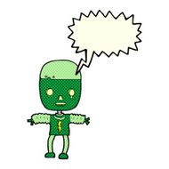 cartoon robot with speech bubble N96