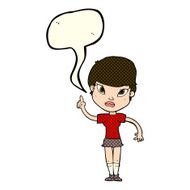 cartoon woman with idea speech bubble N132