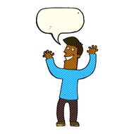 cartoon excited man with speech bubble N36