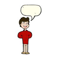 cartoon happy man with speech bubble N234