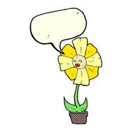 cartoon flower with speech bubble N24
