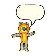 cartoon deep sea diver with speech bubble N16