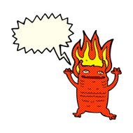 cartoon little monster with speech bubble N16