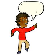 cartoon happy man pointing with speech bubble N33