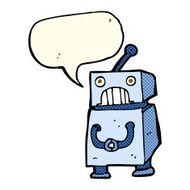 cartoon robot with speech bubble N97