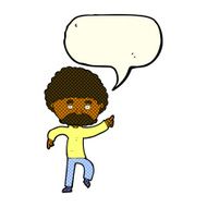 cartoon seventies style man disco dancing with speech bubble N6