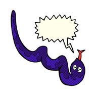 cartoon hissing snake with speech bubble N17