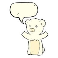 cute cartoon polar bear with speech bubble N48